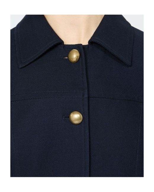 Max Mara Blue Cotton Slim-Fit Jacket