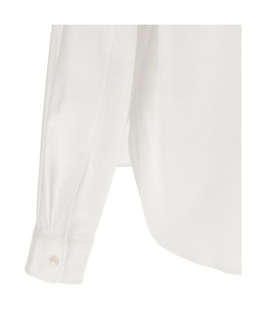 Marni White Logo Embroidered Buttoned Shirt for men