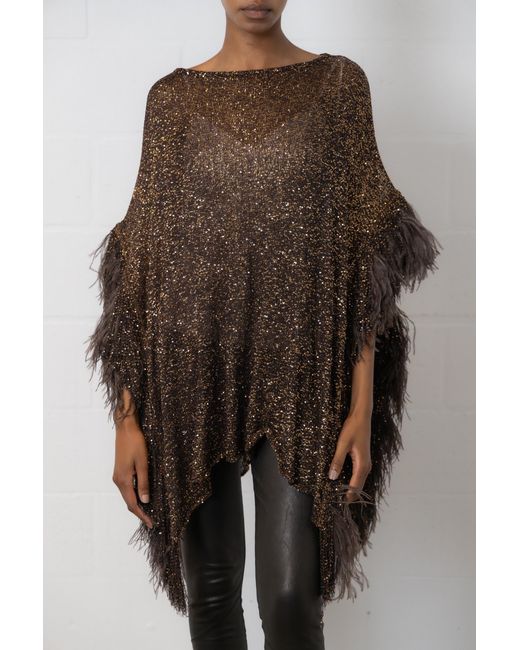 Valentino Brown Asymmetric Sequins Adorn The Cloak