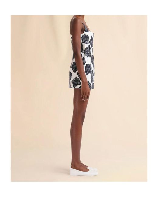 Marni Mini Luna Printed Poplin Mini Dress in Black | Lyst
