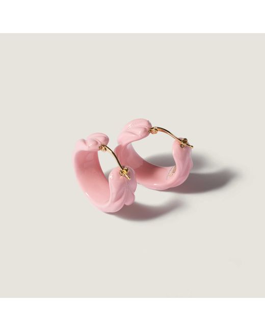 Miu Miu Pink Matelassé Earrings