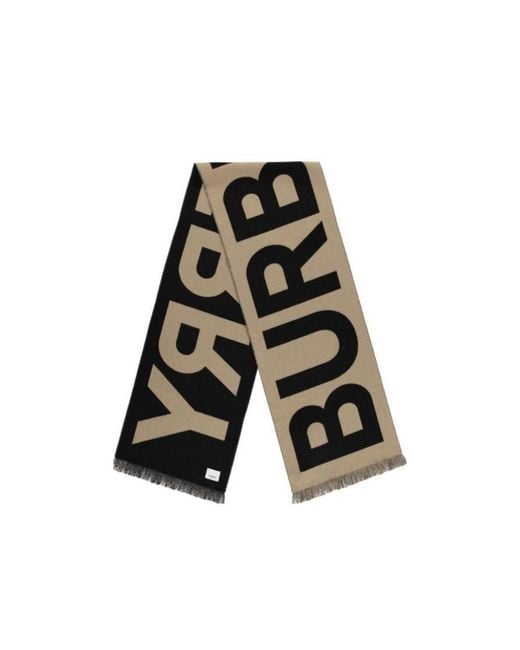 Burberry White Color-Blocking Logo Scarf for men