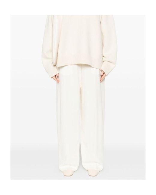 Totême White Pleated Trousers