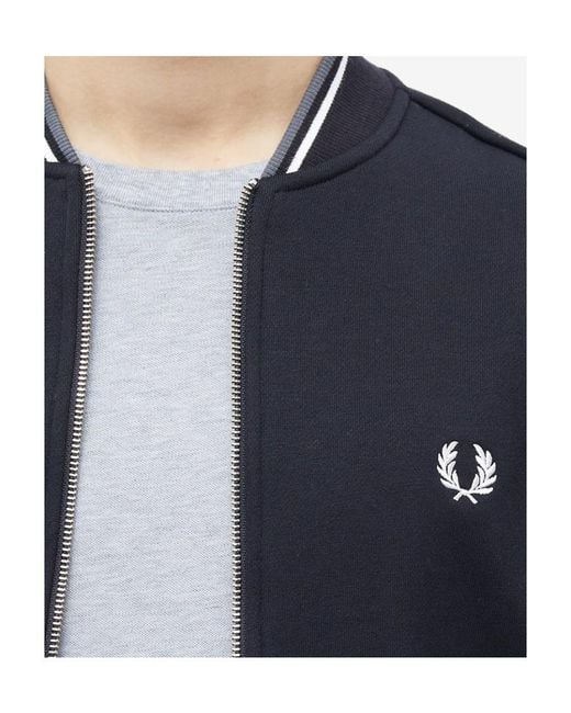 Fred Perry Blue Logo Zipper Casual Jacket for men