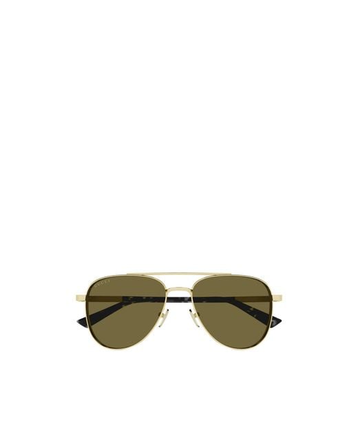 Gucci Green Eyewear Aviator Frame Sunglasses for men