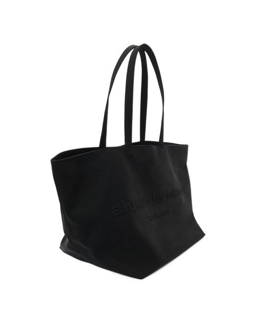 Alexander Wang Black Logo Embossed Ponch Tote Bag