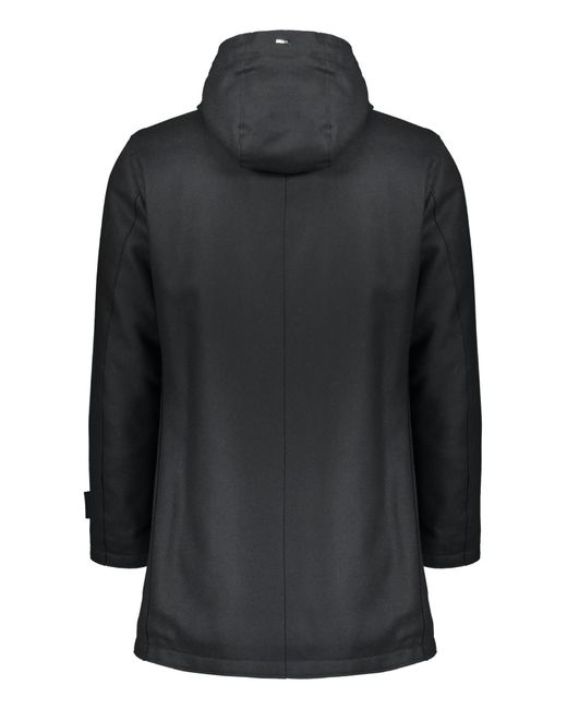 Herno Black Hooded Padded Coat for men
