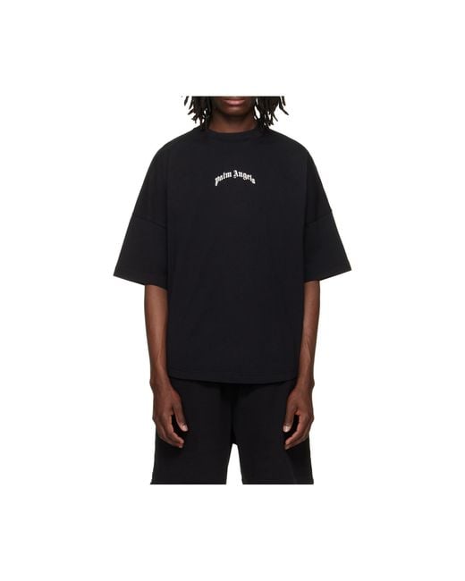 Palm Angels Black Classic Logo Over Tee for men