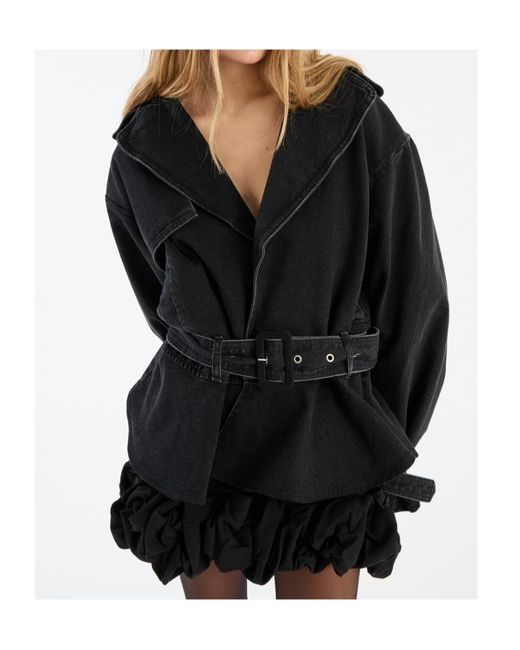 ROTATE BIRGER CHRISTENSEN Black Denim Biker Jacket