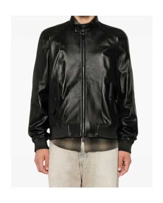 DSquared² Black Zip-Up Leather Jacket for men