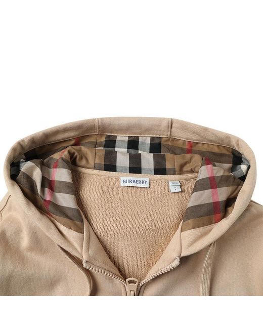 Burberry Natural Long-Sleeved Zippered Sweatshirt for men