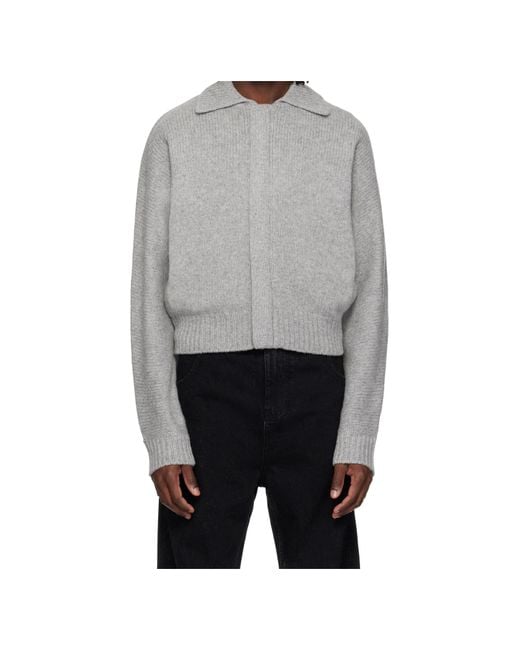 Entire studios Gray Marla Ribbed Bomber Jacket for men