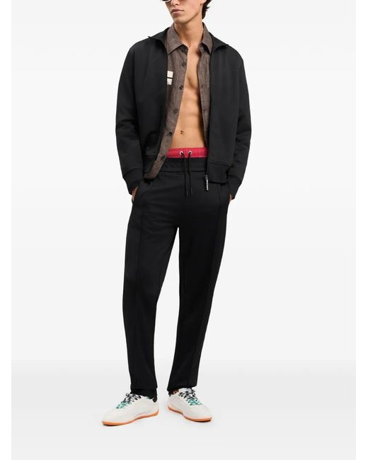 Palm Angels Black Logo-Print Track Jacket for men