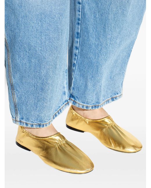 Alaïa Yellow Gathered Ballet Flats