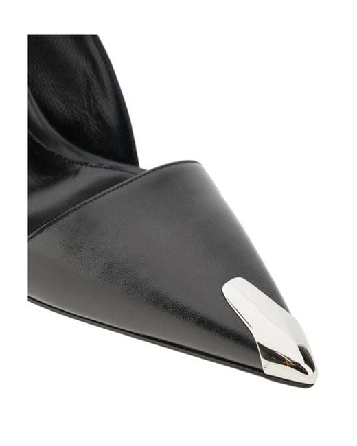McQueen Metallic Pointed-Toe High-Heeled Pumps