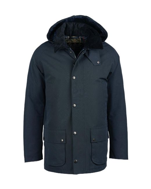 Barbour Blue Button-Up Hooded Jacket for men