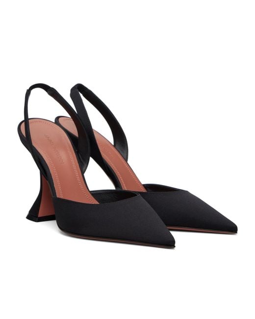 AMINA MUADDI Black Holli 95 Sling Pointed-Toe High-Heeled Sandals