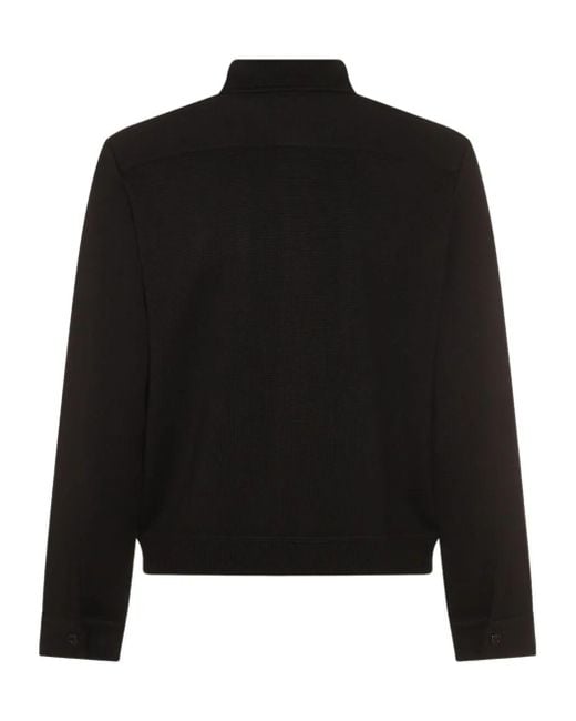 Lardini Black Long Sleeved Button-Up Jacket for men