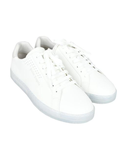Palm Angels White Palm One Leather Sneakers for men