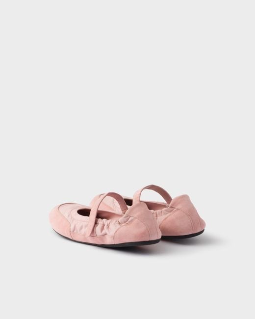 Prada Pink Round-Toe Mary Jane Ballerinas