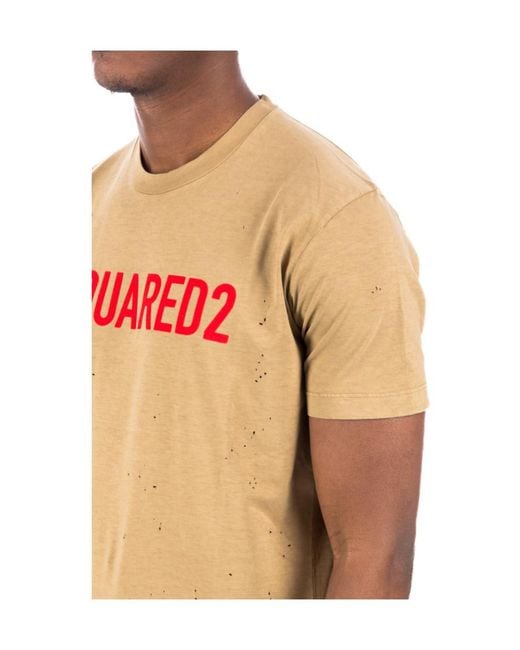 DSquared² Natural Logo Printed Crewneck T-Shirt for men