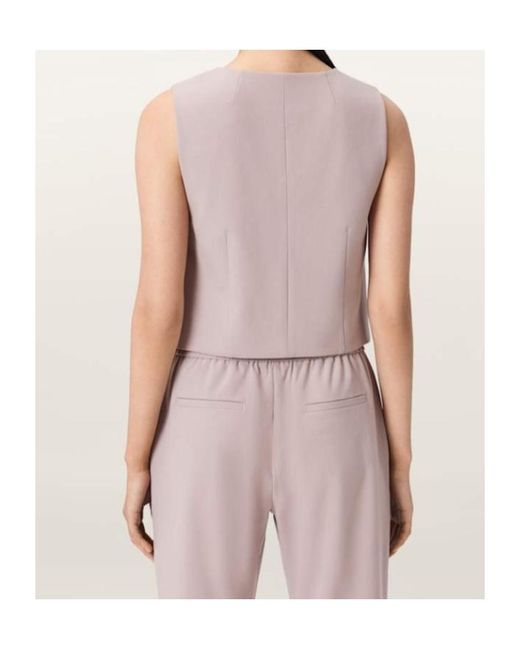 AllSaints Pink Aleida Lightweight Tri Waistcoat