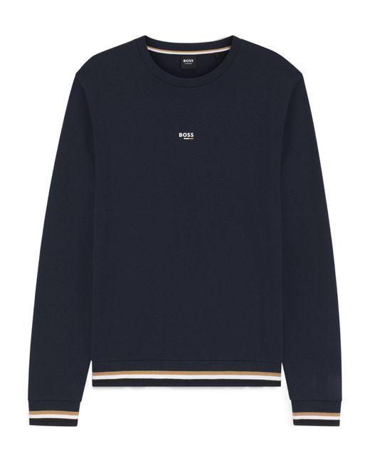Boss Blue Classic Crew Neck Sweatshirt for men