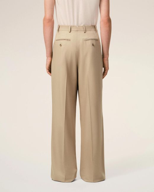 AMI Natural Low Waist Wide Trousers for men
