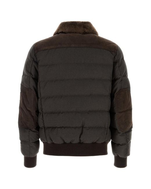 Moorer Black Long-Sleeved Padded Jacket for men