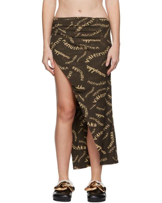 Nanushka Black Bodycon Midi Skirt