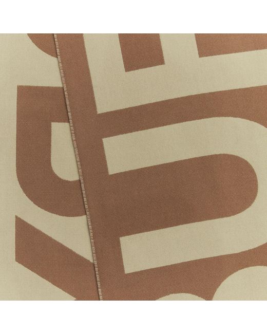 Burberry Natural Logo Detailed Frayed Edge Scarf for men