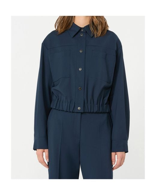 Weekend by Maxmara Blue Virgin Wool Jacket