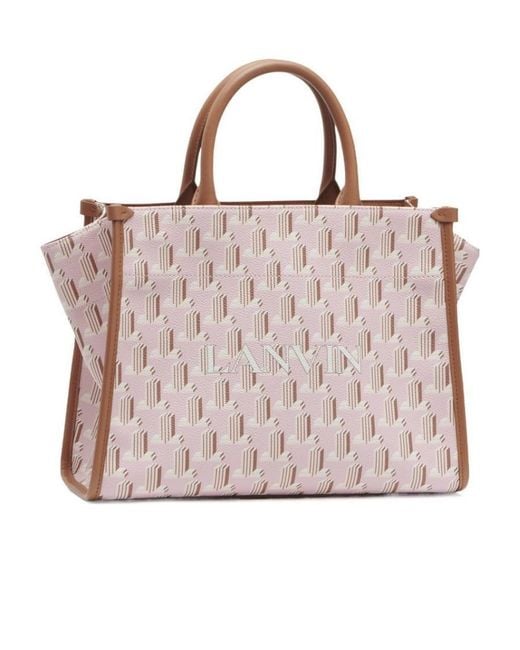 Lanvin Pink Logo-Print Tote Bag