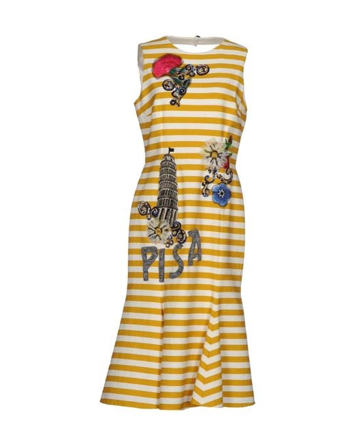 Dolce & Gabbana Metallic Sleeveless Striped Dress