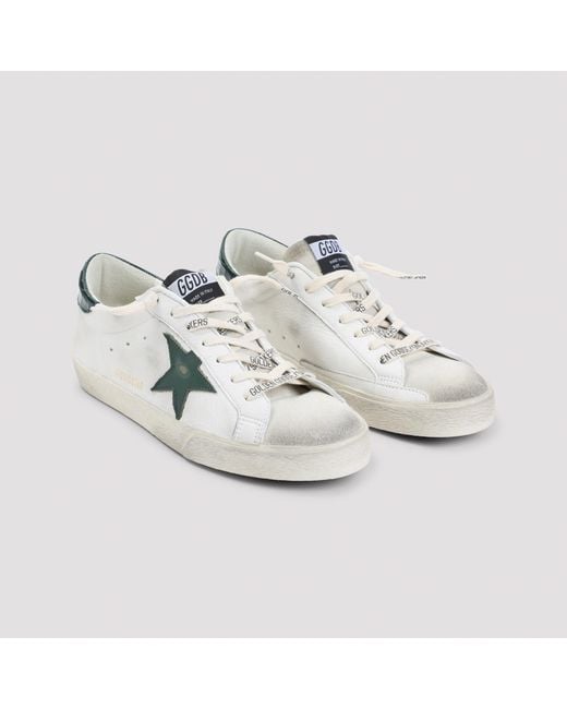 Golden Goose Deluxe Brand White Super Star Lace-Up Sneakers for men