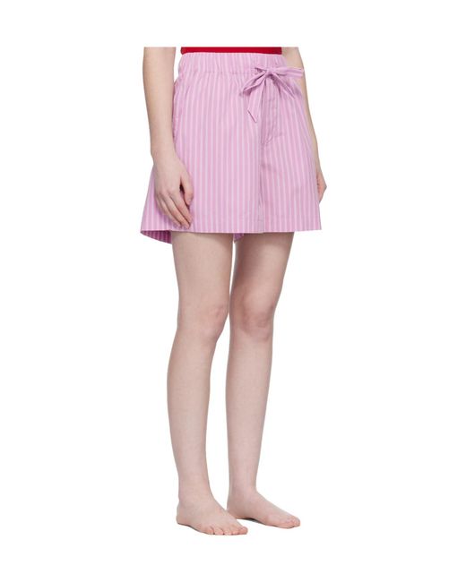 Tekla Pink Drawstring Pajama Shorts