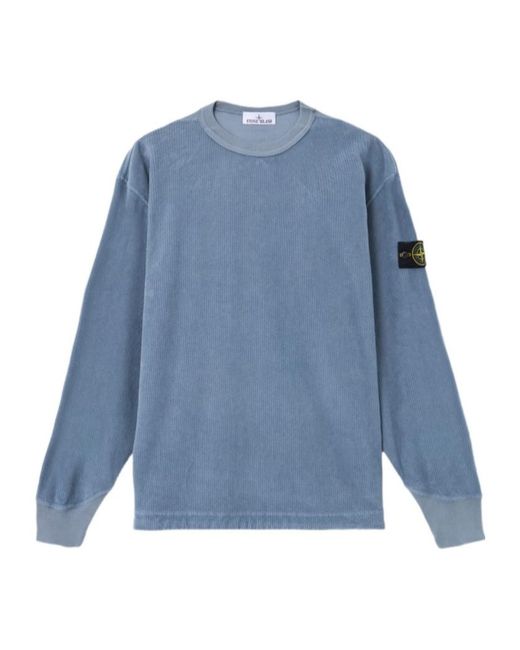 Stone Island Blue Logo-Patch Sweater for men