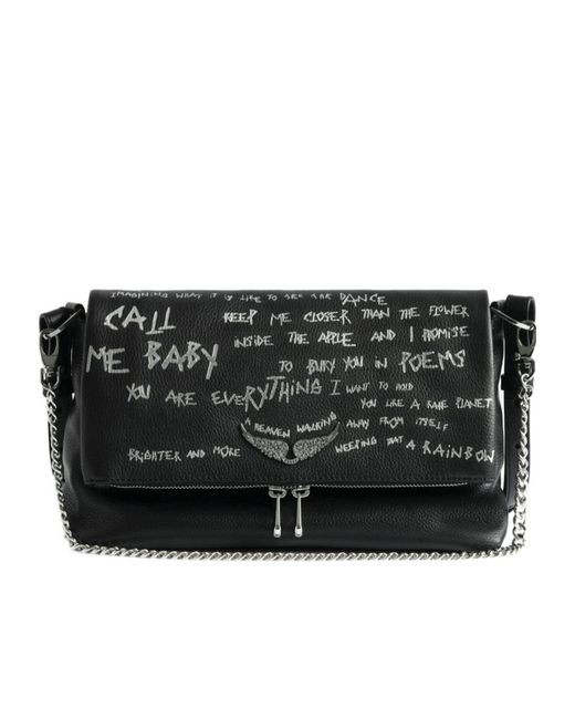 Zadig & Voltaire Black Rocky Ii Graffiti Bag