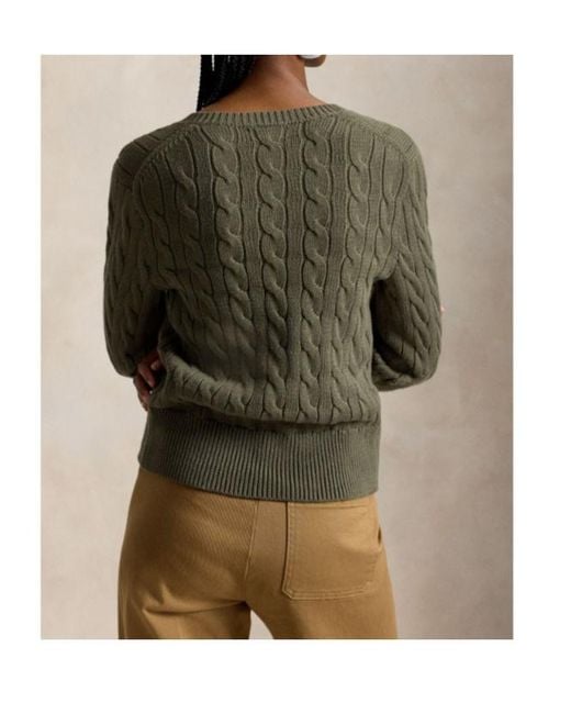 Polo Ralph Lauren Green Cable-Knit Cardigan