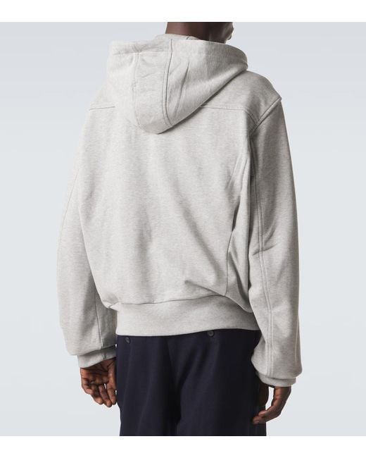Dries Van Noten Gray Cotton Zip-Up Hoodie for men
