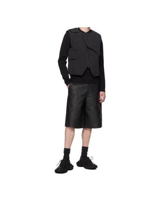 HELIOT EMIL Black Layered Down Vest for men