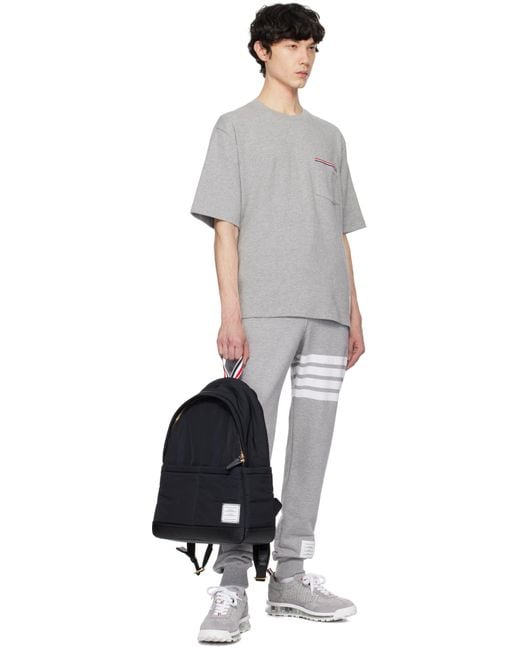 Thom Browne Gray Crewneck Short-Sleeved T-Shirt for men