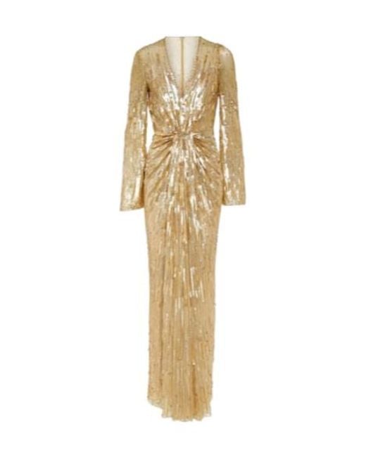 Jenny Packham Metallic Margot Sequined Gown