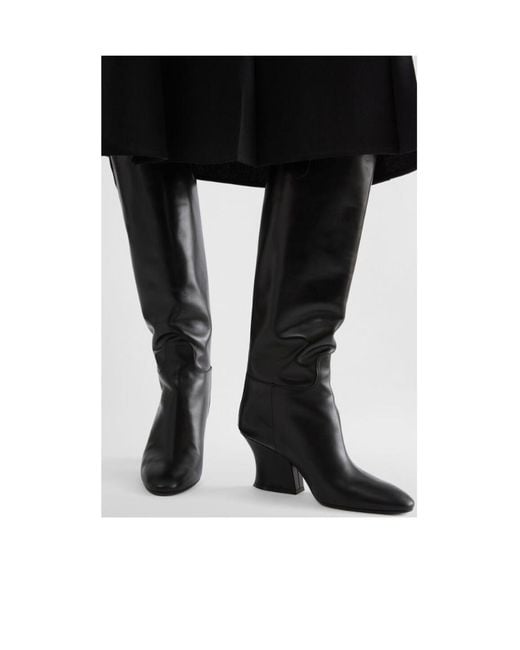 Jil Sander Black Lune Knee-High Boots