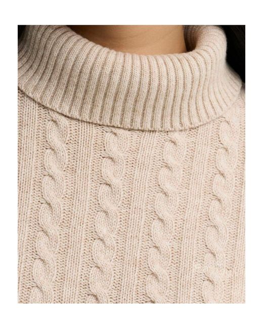Barbour Natural Cableknit Turtleneck Sweater