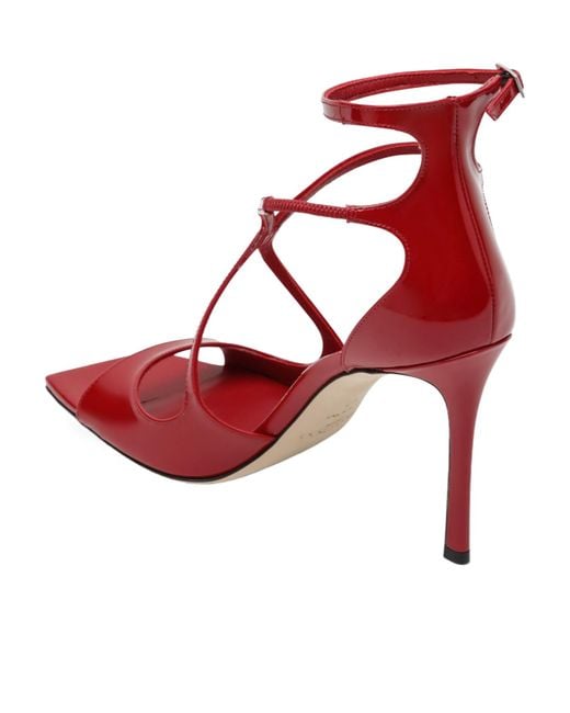 Jimmy Choo Red Stiletto-Heeled Sandals