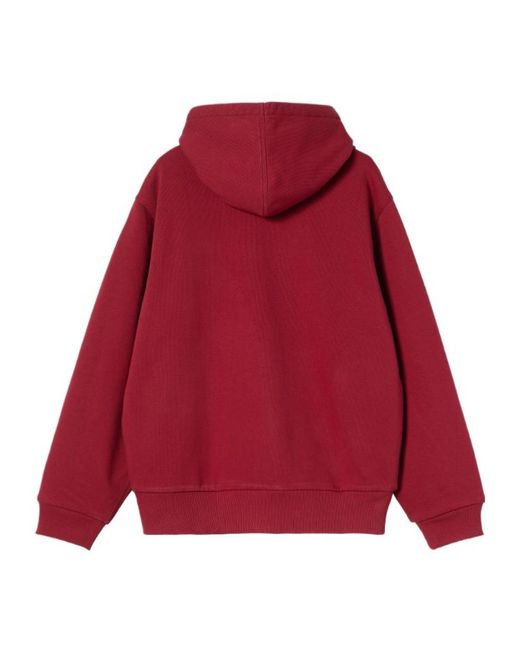 Carhartt Red Logo Patch Zipped Hoodie for men