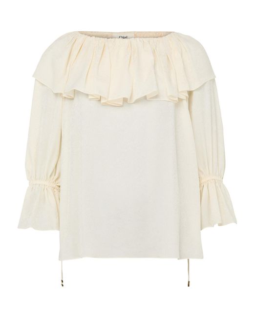 Chloé White Ruffled Cover-Up