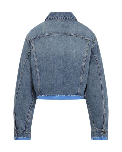 Miu Miu Blue Denim And Poplin Trucker Jacket