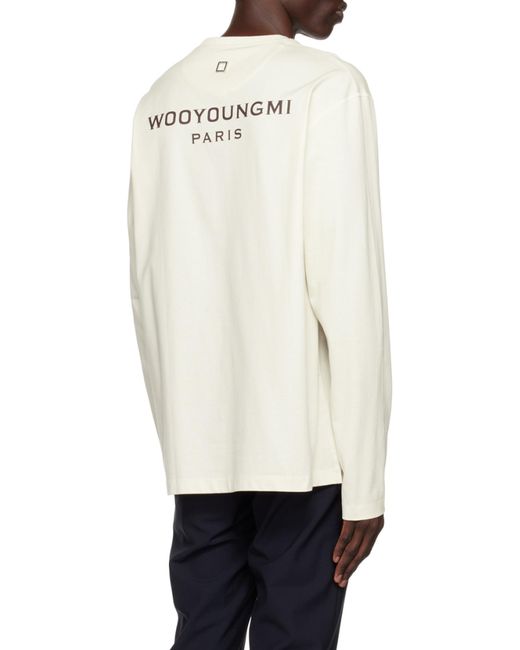 Wooyoungmi White Backlogo Long-Sleeved T-Shirt for men